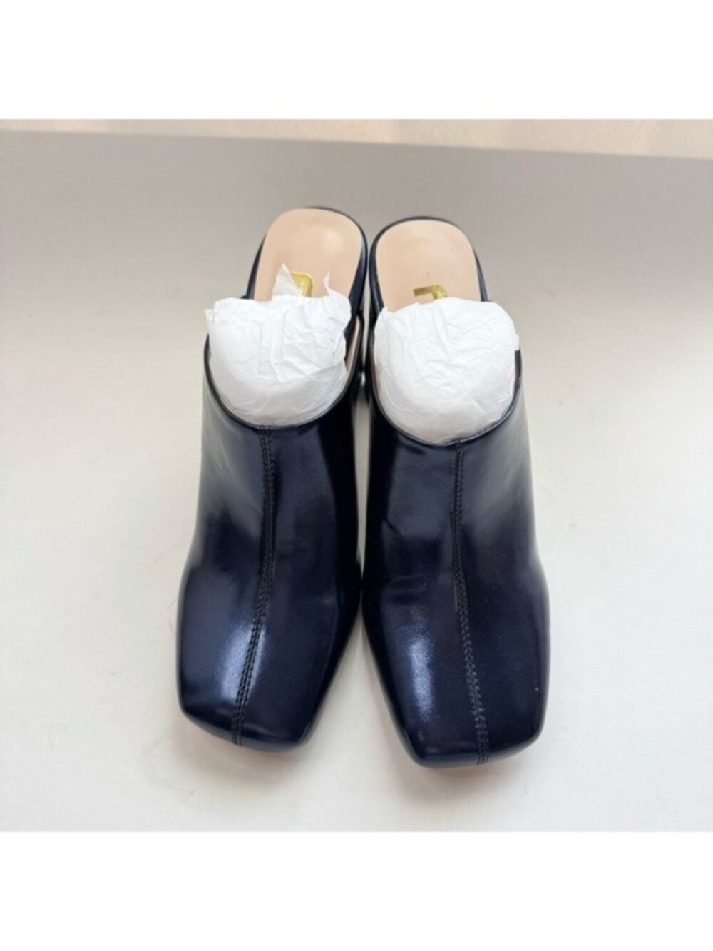 Women Mules Slip On High Heel Mule Dark Blue Size 8 FSJ - Picture 2 of 12